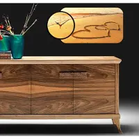 Opviq , YMS-21, Wandklok, Meerdere kleuren, MDF, 68 x 32 cm