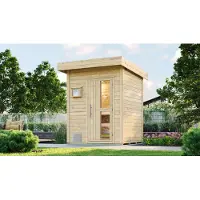 Weka Saunahuis Naantali, inclusief 9 kW oven en interne/externe bediening, met houten deur en isolatieglas, thermisch geïsoleerd