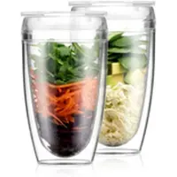 Bodum Snack- en Drinkbeker Pavina To Go Transparent 400 ml (Set van 2)
