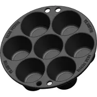 Valhal Outdoor Muffinpan / muffinvorm - gietijzer - 22cm, met handvat - past in Dutch oven - VH.MUFFIN