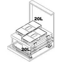 Vibo Mini Kombi 2.0 Easy M60 afvalsysteem voor kastbreedte 60cm grijs 40 liter (2 x 20)
