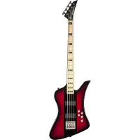 Jackson Dave Ellefson Kelly Bird IV RS rood Burst/zwart Centerstripe - Elektrische basgitaar