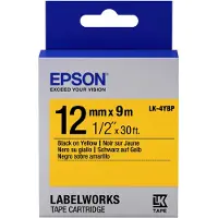 Epson LK-4YBP tape zwart op pastel geel / 12 mm (origineel)