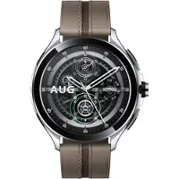 Xiaomi Watch 2 Pro - 4G LTE Silver Case with Brown Leather Strap