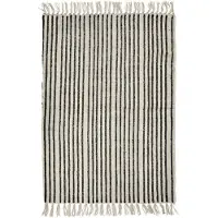 Nordal Stripes vloerkleed - gebroken wit/zwart