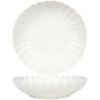 Svenska Living Diepbord Ø20cm Flower Off White 6st Wit wit Aardewerk Bord