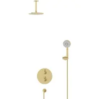Maxaro Radius Regendouche Inbouw | Lichtgoud 20 cm Regendouche Thermostatisch