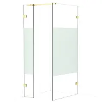 Maxaro Diamond Inloopdouche | 100x30 cm Lichtgoud Helder met matte strook 2 vaste wanden
