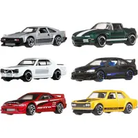 Hot Wheels Metalen Speelgoedauto's, Schaal 1:64, Set van 6 Japanse Voertuigen (Stijlen Kunnen Variëren)
