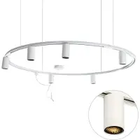 QAZQA Modern hangend railsysteem met 6 spots wit 1-fase GU10 50mm - Iconic Ruby Honey