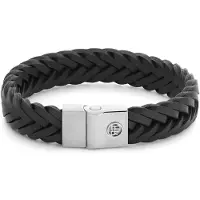 Rebel & Rose armband Full Metal Premium Braided Black 12mm RR-M0052-S