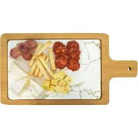 Krumble Borrelplank - 17,5 x 33 x 1,5 cm - Hout - Bruin met wit