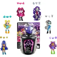 Monster High toverdrankjes minipoppen en accessoires - 7,5 cm personagefiguren in presenteerfles, meerkleurig