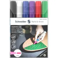Schneider Paint-It 320 acrylmarker 4mm in assorti (6 kleuren)