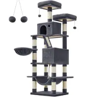 Feandrea kraboom, groot formaat, 165 cm hoog, 13 krabpalen, 2 plateaus