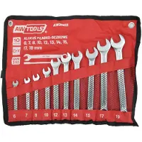 AWTOOLS - Pijpsleutelset - 10-delig - 6mm tot 19mm - CrV