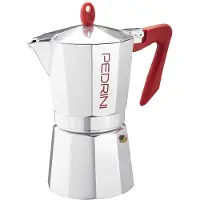 Pedrini Moka pot Kaffettiera Brillant rood 9 porties