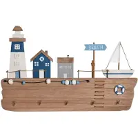 DKD Home Decor Wandgemonteerde kapstok - DKD Home Decor MDF Hout (34,5 x 1,5 x 21,5 cm)