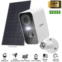 IeGeek ZS-GX3S 3MP Beveiligingscamera - draadloos buiten met zonnepaneelcamera's - CCTV-camera met kleurennachtzicht - 2-weg gesprek - PIR menselijke detectie