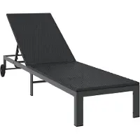 vidaXL Ligstoel poly rattan Zwart