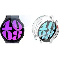 Strap-it TPU Case (Transparant) + Screenprotector - Geschikt voor Samsung Galaxy Watch 6 40mm - Schokbestendige hoes - Krasbestendige schermbeschermer - 360° volledige bescherming - Bundel