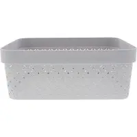 WDMT Opbergmand | 36 x 27 x 14 cm | praktisch opbergmandje gemaakt van 100% gerecycled plastic | Grijs