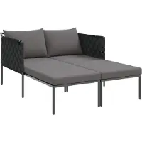 vidaXL Ligstoel Antraciet 153 x 115 x 69.5 cm Gepoedercoat staal