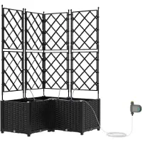 vidaXL Plantenbak 3 st Zwart 80 x 80 x 142 cm PP