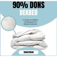 Eleganzzz 4 Seizoenen Donzen Dekbed - 260x220 cm - 90% Eendendons - Zomerdekbed & Winterdekbed - Donsdeken 260x220 - Lits Jumeaux Extra Lang - Lits Jumeaux Extra Breed - Dekbedden