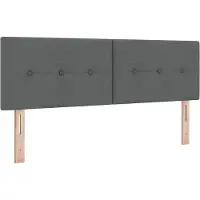 vidaXL Hoogte verstelbaar hoofdbord Donkergrijs 144 cm Stof