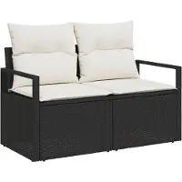 vidaXL Tuin Sofa met kussen 120 x 62 x 69 cm poly rattan