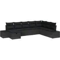 vidaXL 8 st Zwart
