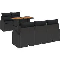 vidaXL Tuinbank Set 6 st Zwart