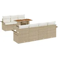 vidaXL Tuinbank Set 8 st beige en crèmekleurig
