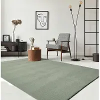 The Carpet RELAX – Extra Zacht & Wasbaar Vloerkleed tot 30°C met Antislip Onderzijde – Fluweelachtige Structuur – Voor Slaapkamer of Woonkamer – Groen, 60 x 110 cm