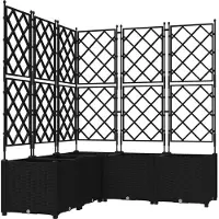 vidaXL Plantenbak 5 st Zwart 120 x 120 x 143 cm PP