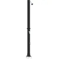 vidaXL Buiten Zonne-douche Zwart 217 cm PVC en Aluminium