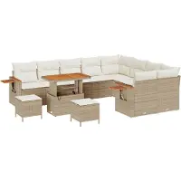 vidaXL Tuinbank Set 13 st 9-Aantal zitplaatsen Beige en Crème