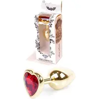 Bossoftoys Butt plug - Anaal plug- Jawellery Gold Hart PLUG- Rood