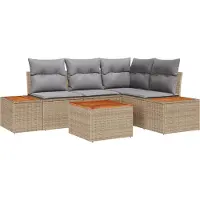 vidaXL Tuinbank Set 4 st 4-Aantal zitplaatsen Beige en Lichtgrijs