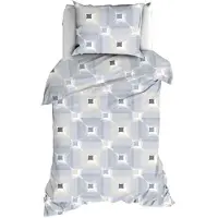 Romanette Dekbedovertrek Kwadro Silver Katoen-140 x 200 / 220 cm | 1-Persoons