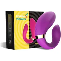 Bossoftoys - 52-00030-1 - Vibrator voor lesbisch koppel - met handige afstandbedieing - Crescent paars - 100% waterdicht - 9 vibratiestanden - USB oplaadbaar - Voor geile stelletjes!