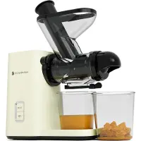 Kitchenbrothers Slowjuicer - Mini Juicer - Groenten en Fruitpers - 40 mm en 50 mm invoer - 400 ml - Campagne