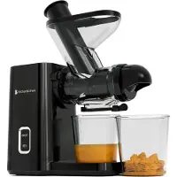 Kitchenbrothers Slowjuicer - Mini Juicer - Groenten en Fruitpers - 40 mm en 50 mm invoer - 400 ml - Zwart