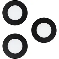 Eglo connect Smart LED-inbouwlamp Fueva-Z, zwart, 3-pack dimbaar, zwart, Woon-/ Eetkamer, metaal, Modern, Slimme inbouwlamp