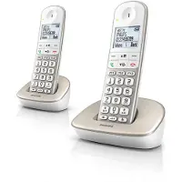 Philips Draadloze telefoon Duo XL490, verkrijgbaar in wit en grijs