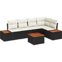 vidaXL Tuinbank Set 5 st 5-Aantal zitplaatsen Zwart en crème
