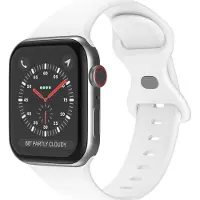 Mobigear Siliconen Watch bandje geschikt voor Apple Watch Bandje Druksluiting | Sport Dual - 42/41/40/38 mm - Wit
