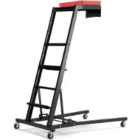 Costway Topside Creepers Werkplaatskruk met ladder, 114,5-168 cm, in hoogte verstelbaar, 4 trapladders met gereedschapsplatform en wielen, werkplaats, montagerolplank, montagewolladder, Topside