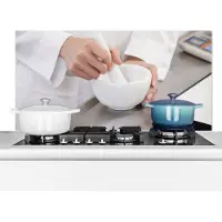 KitchenYeah Spatscherm keuken 80x40 cm - Kookplaat achterwand De apotheker die medicijn mengt in een vijzel - Muurbeschermer - Spatwand fornuis - Hoogwaardig aluminium